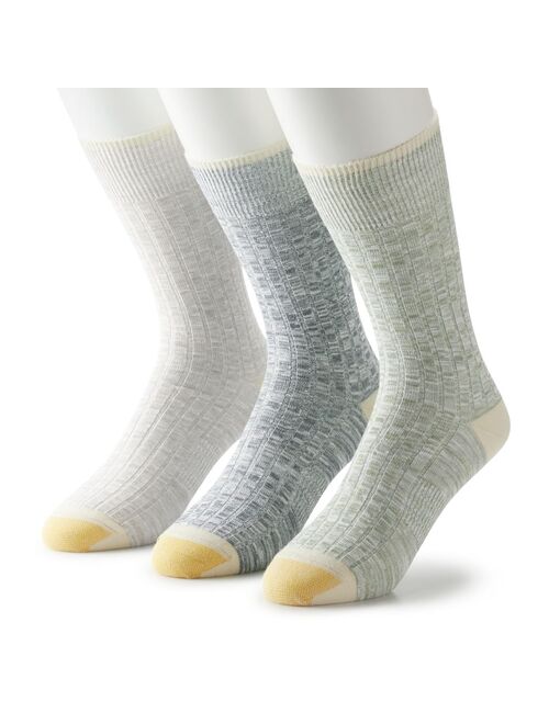 Men's GOLDTOE 3-pack Sporty Stripe Crew Socks