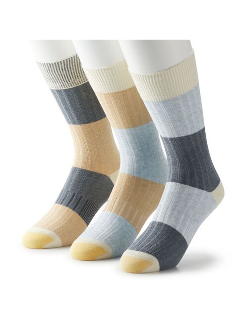 Men's GOLDTOE 3-pack Sporty Stripe Crew Socks