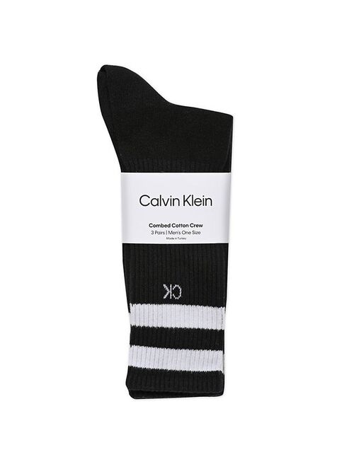 Men's Calvin Klein 3-Pack Striped Crew Socks