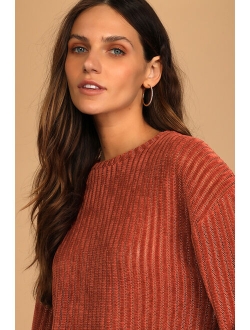 Weekend Ready Taupe Chenille Striped Sweater Top