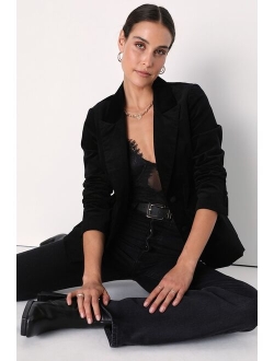 Make Some Poise Black Velvet Blazer