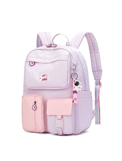 Auobag Kids Backpacks Girls Backpack for Girl Elementary School Bags Bookbags For Teen Suitable For Children Aged 7-15 (Pink)