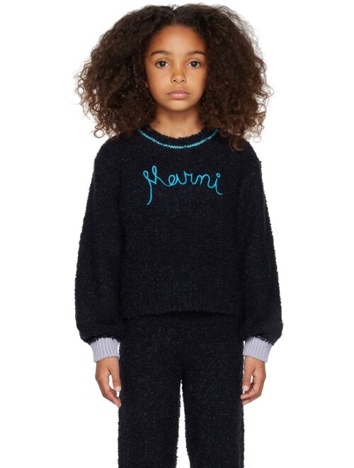 MARNI Kids Navy Embroidered Sweater