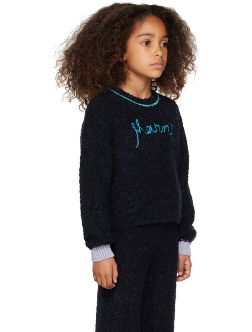 MARNI Kids Navy Embroidered Sweater