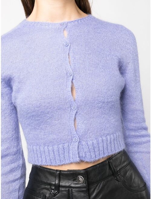 round-neck cropped cardigan