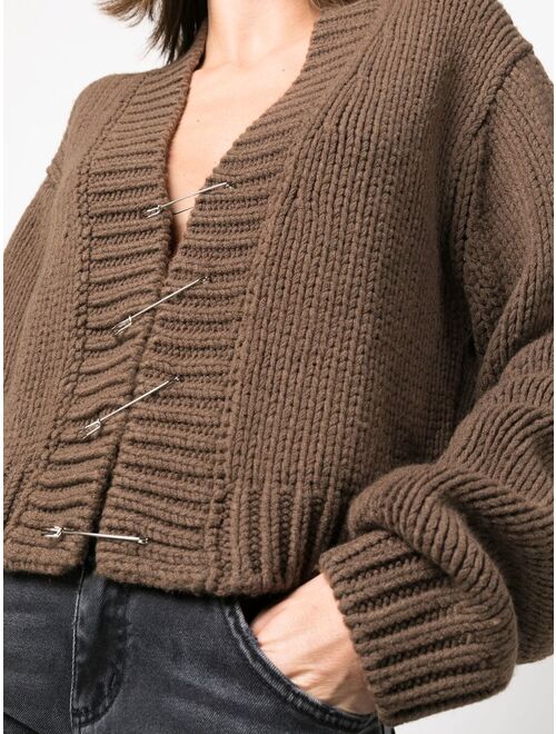 Danielle Guizio safety-pin cardigan