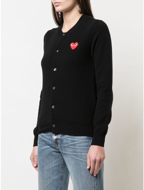 Comme Des Garcons Play heart-patch knit cardigan