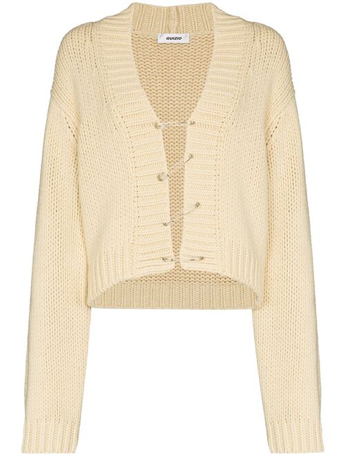 Danielle Guizio safety-pin cardigan