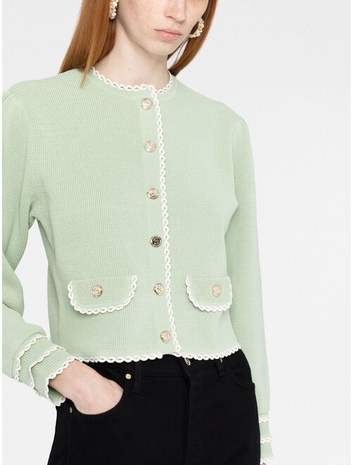 SANDRO Ana Louise waffle-knit cardigan