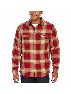 Orvis Big Bear Heavyweight Double Brushed Flannel Button Down Shirt with Hand Warmer Pockets