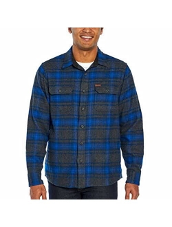 Orvis Big Bear Heavyweight Double Brushed Flannel Button Down Shirt with Hand Warmer Pockets