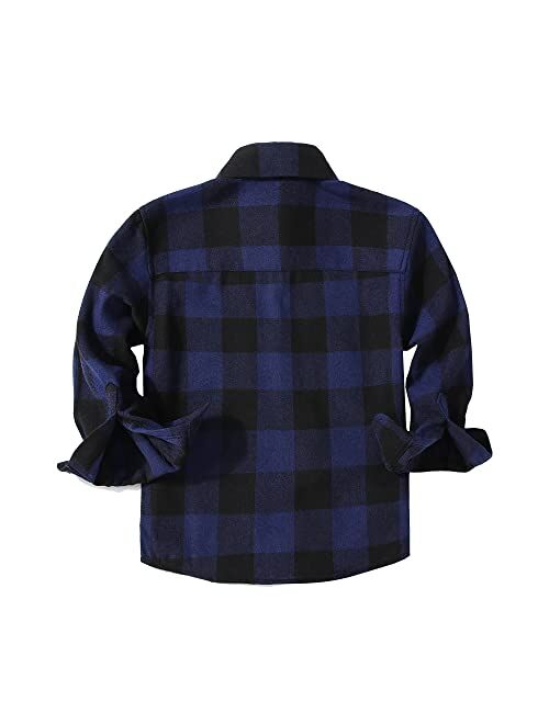 MCEDAR Mens Plaid Flannel Shirts-Long Sleeve Casual Button Down Slim Fit Outfit for Camp Hanging Out or Work