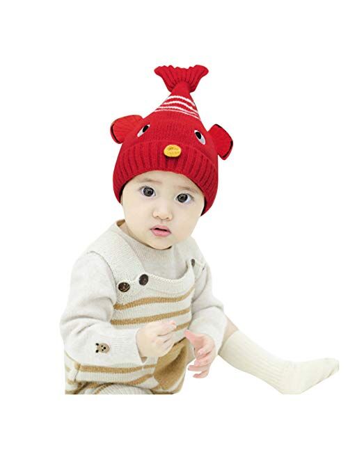 Digood Newborn Girl Boy Baby Infant Winter Warm Cartoon Earflap Knit Crochet Beanie,Christmas New Year Gifts