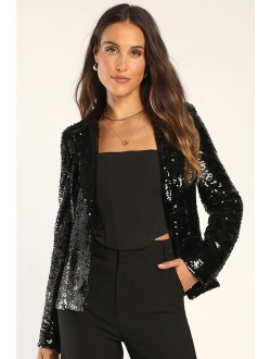 Fanciful Flair Burgundy Sequin Blazer