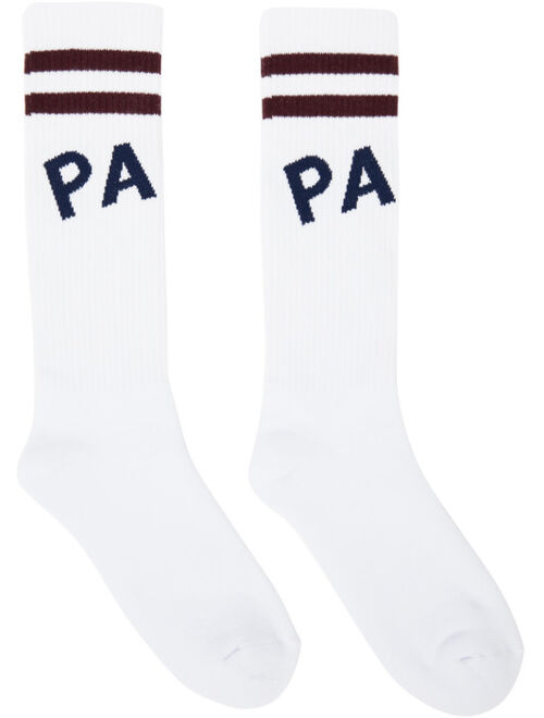 Palm Angels White College Socks