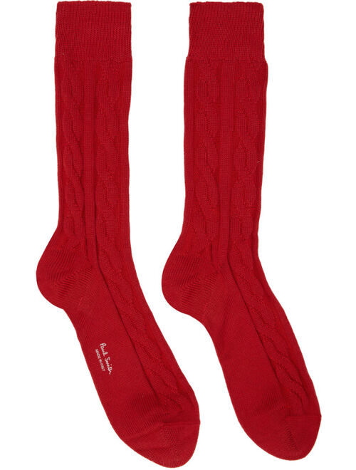 Paul Smith Three-Pack Multicolor Cable Knit Socks