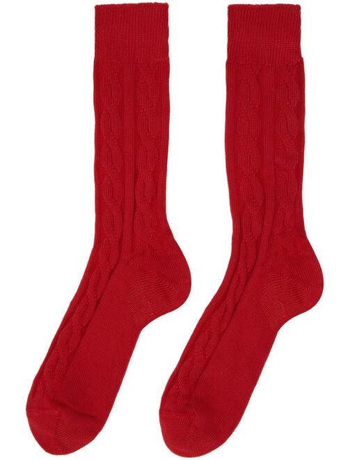 Paul Smith Three-Pack Multicolor Cable Knit Socks