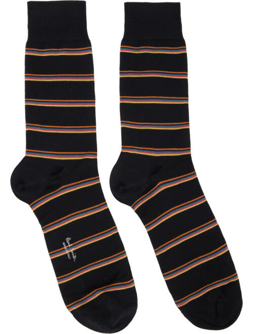 Paul Smith Three-Pack Black Stripe Socks