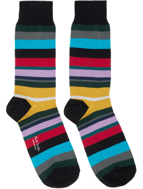 Paul Smith Three-Pack Black Stripe Socks