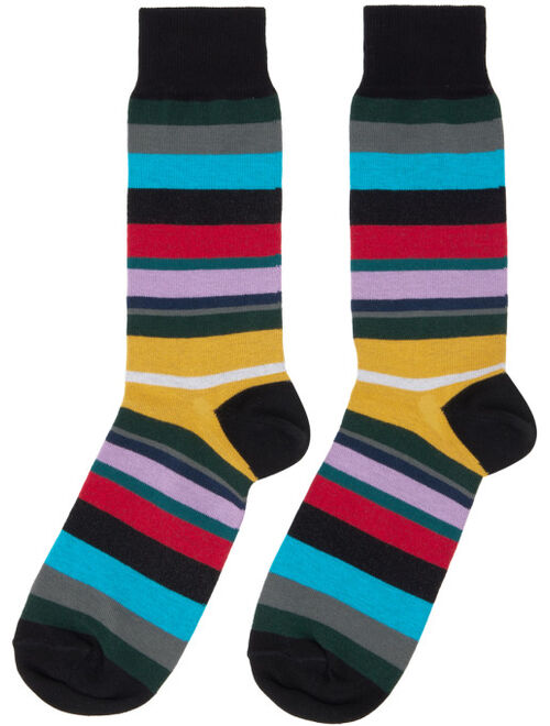 Paul Smith Three-Pack Black Stripe Socks