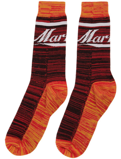 Marni Red Jacquard Socks