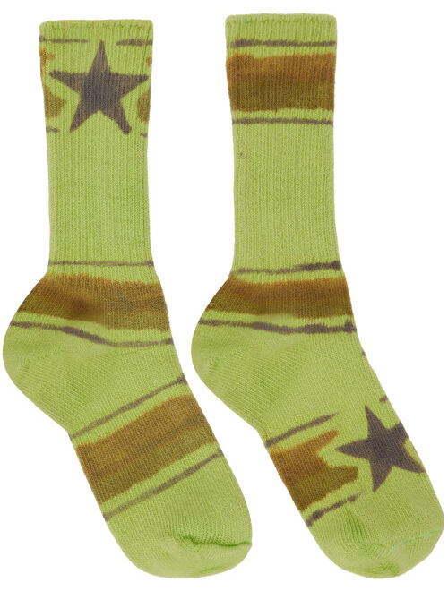 Collina Strada Green Dyed Striped Socks