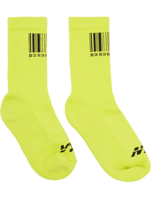 VTMNTS Yellow & Black Barcode Socks