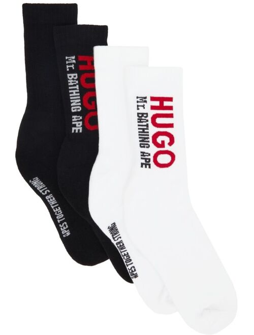 Hugo Black & White Mr. Bathing Ape Edition Two-Pack Logo Socks