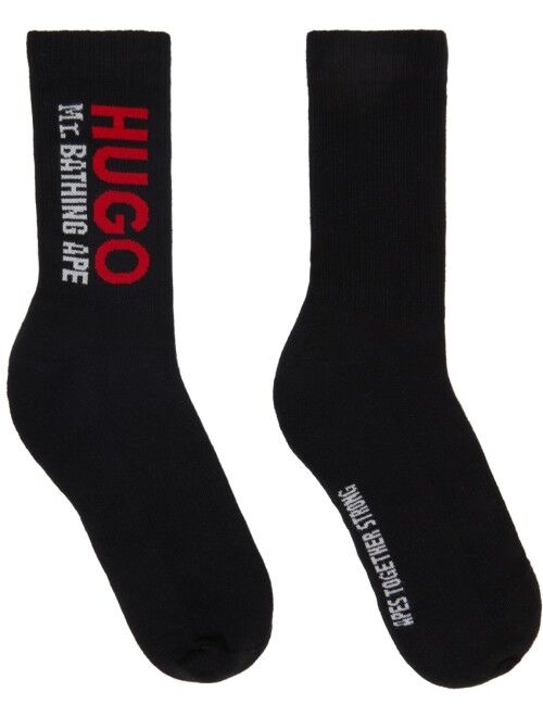 Hugo Black & White Mr. Bathing Ape Edition Two-Pack Logo Socks