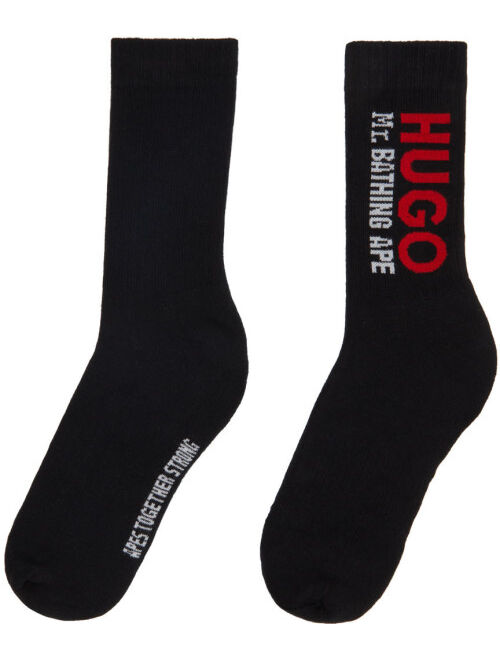 Hugo Black & White Mr. Bathing Ape Edition Two-Pack Logo Socks