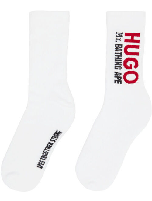 Hugo Black & White Mr. Bathing Ape Edition Two-Pack Logo Socks