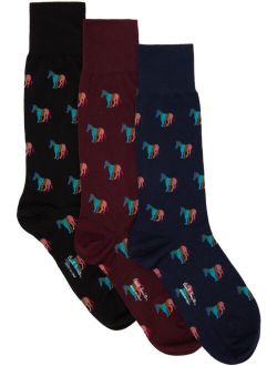 PS by Paul Smith Three-Pack Multicolor Vico Zebra Socks