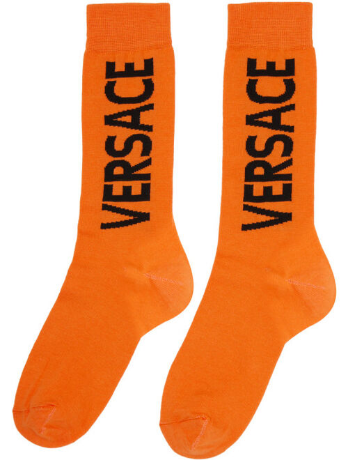 Versace Orange Cotton Socks