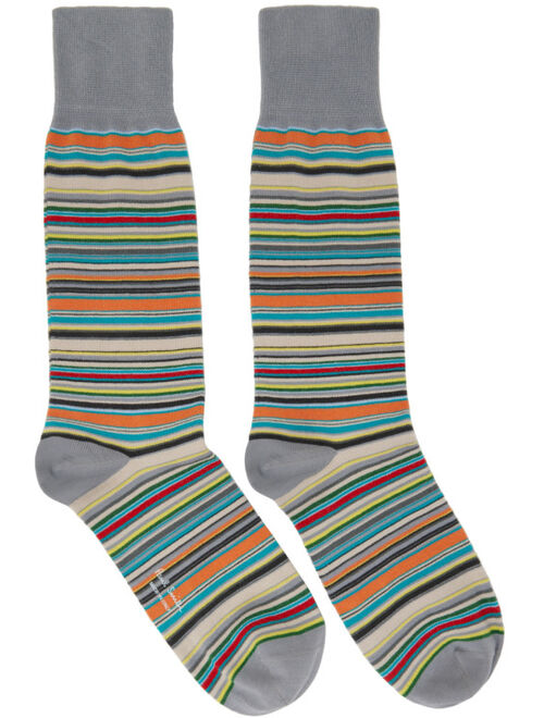 Paul Smith Three-Pack Multicolor Signature Stripe Socks