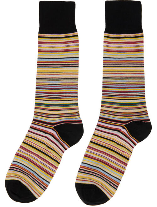 Paul Smith Three-Pack Multicolor Signature Stripe Socks