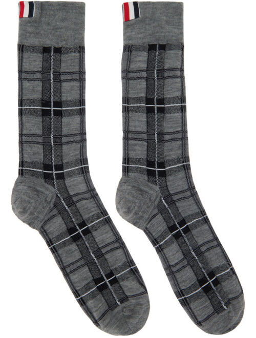 Thom Browne Gray Tartan Socks