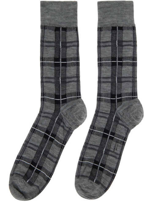 Thom Browne Gray Tartan Socks