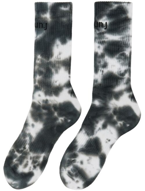 Juun.J Gray Tie-Dye Socks