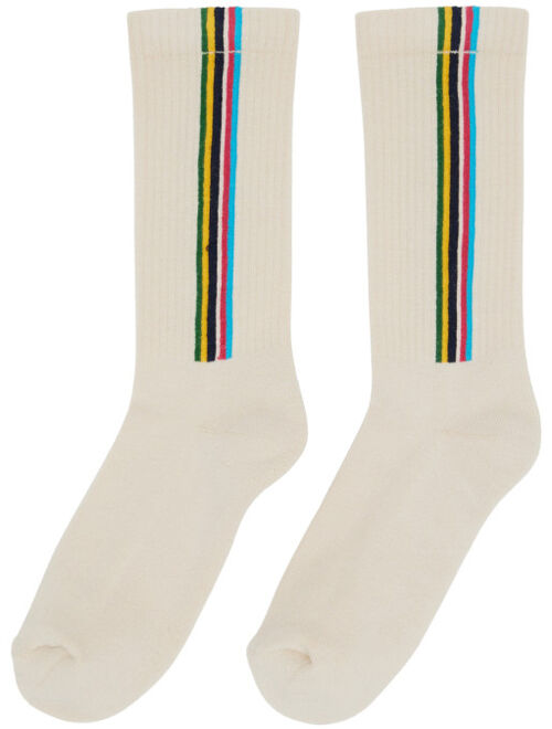 PS by Paul Smith Three-Pack White & Off-White Cotton Socks