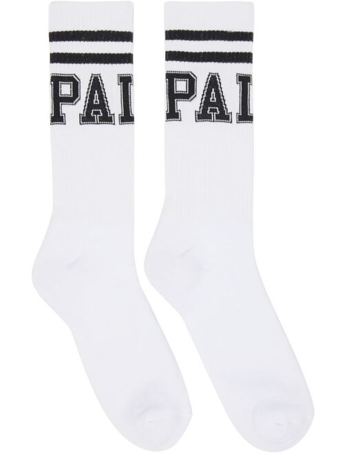 Palm Angels White College Socks