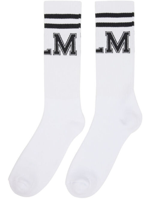 Palm Angels White College Socks