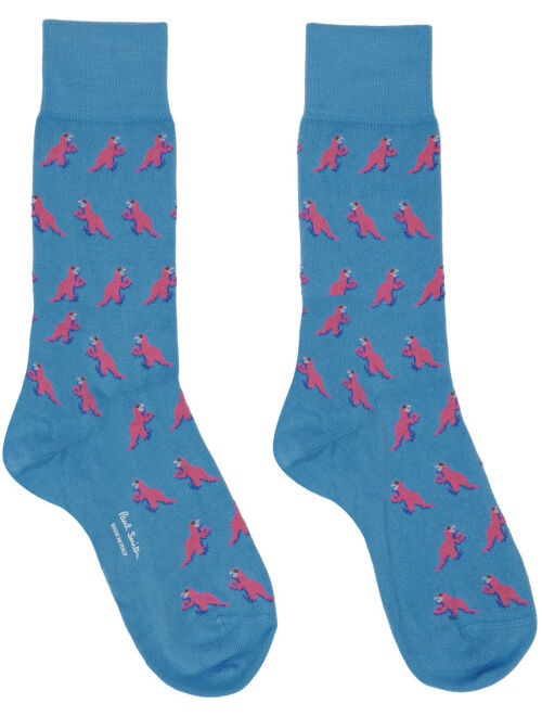 PS by Paul Smith Three-Pack Black & Blue Dino Socks