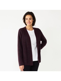 Petite Croft & Barrow Extra Cozy Cable Cardigan