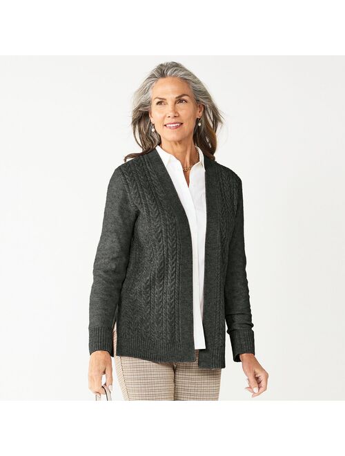 Petite Croft & Barrow Extra Cozy Cable Cardigan