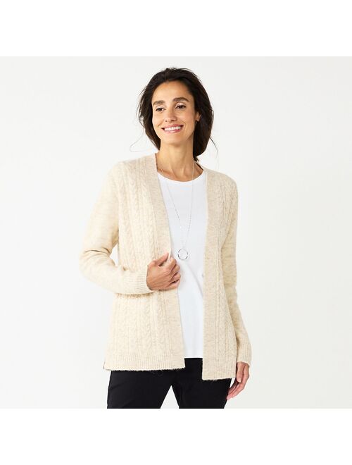 Petite Croft & Barrow Extra Cozy Cable Cardigan