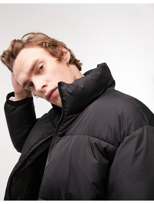 Topman puffer jacket in black