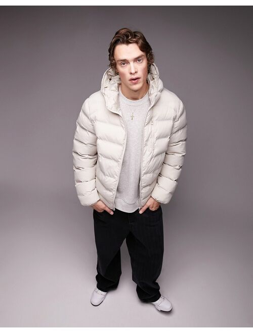 Topman liner jacket with hood in stone