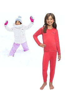 Thermeez Thermal Underwear for Girls (Thermal Long Johns) Sleeve Shirt & Pants Set, Base Layer w/Leggings Bottoms Ski/Extreme Cold