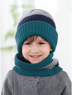 Toddler Kids Fleece Lined Beanie & Infinity Scarf