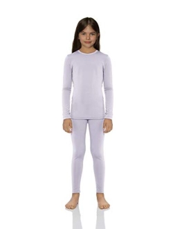 Thermal Underwear for Girls Cotton Knit Thermals Kids Base Layer Long John Pajamas Set